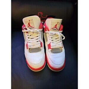 Nike Air Jordan 4 Retro OG Fire Red White Red Black Low Top Sneaker Size 13 USED